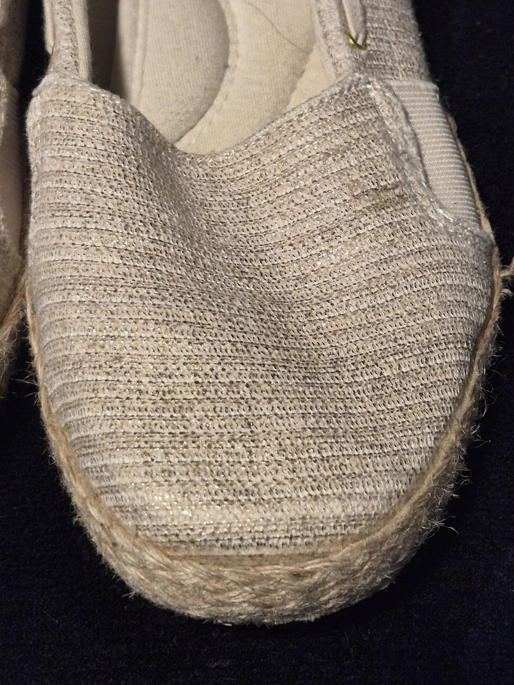 Grasshoppers Women's Golden Metallic Threaded Espadrille Loafers Size 9.5M
